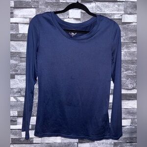 Elegant Navy Long Sleeve Women's Top